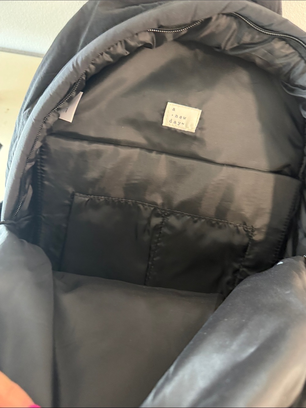 a new day Black Padded Quilted Backpack with Front Pocket - Picture 5 of 5